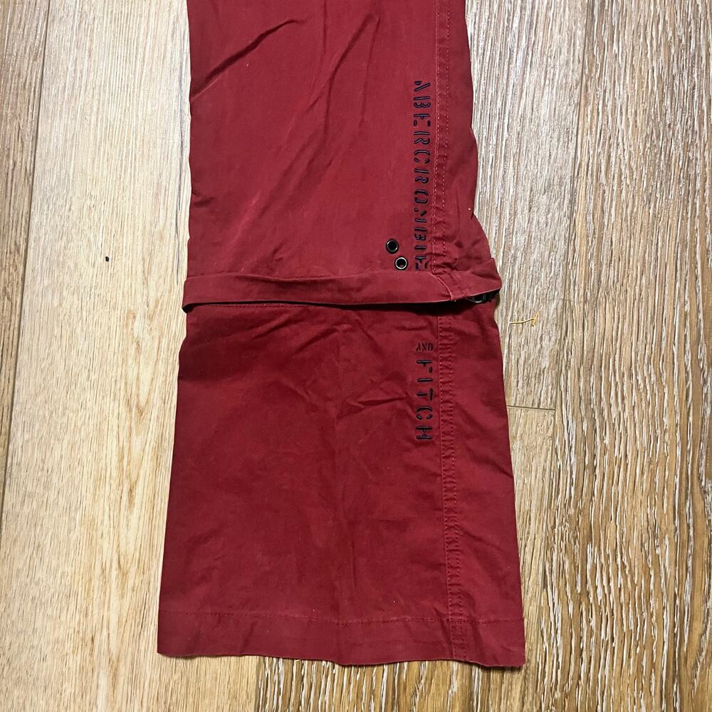 Vtg Abercrombie Fitch Convertible Cargo Pants Womens 6 Low Rise Red Flare 90s - Picture 3 of 11